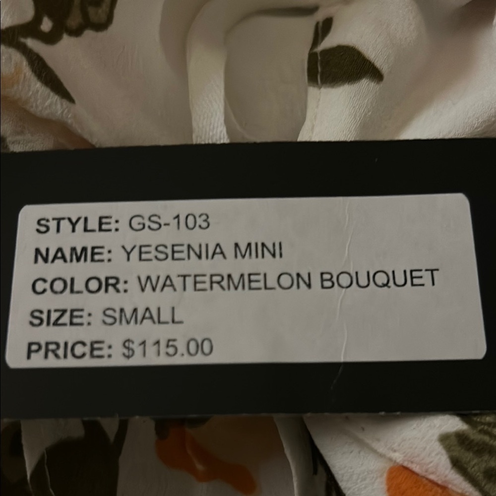 Floral Mini Dress - White and Orange - Picture 4 of 10